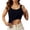 C-Black, variant on Womens Summer Tank Tops Sleeveess Ribbed Tank Top With Built In Bra Support Shirts Round Neck Tee Classic Daily Wear One Size Black