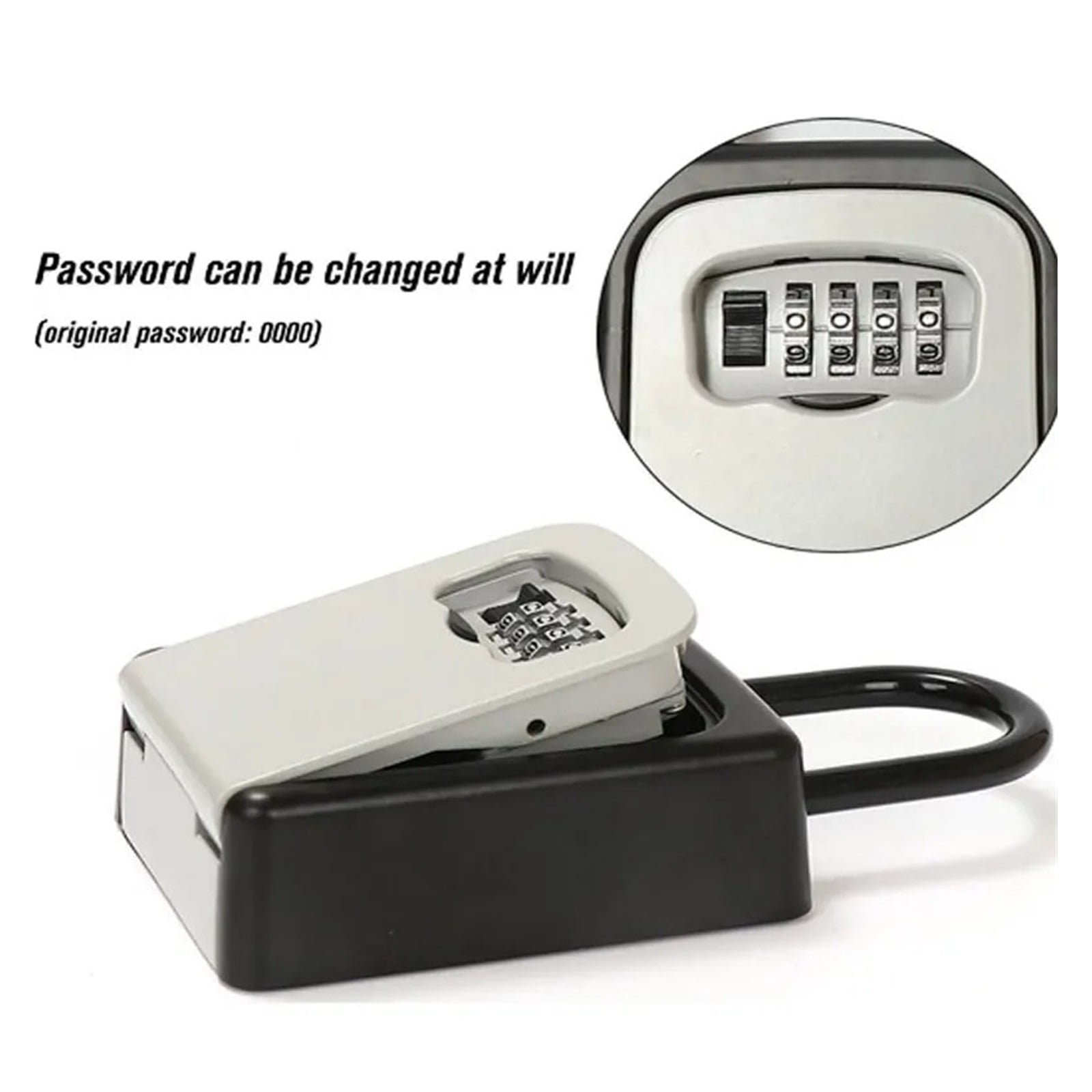 Metal Material Zinc Alloy Password Key Box, 4 Digital Password Key Safe, Outdoor ,House, Apartment, Office Key Storage