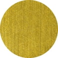 thumbnail image 1 of Ahgly Company Machine Washable Indoor Round Oriental Yellow Industrial Area Rugs, 8' Round, 1 of 4