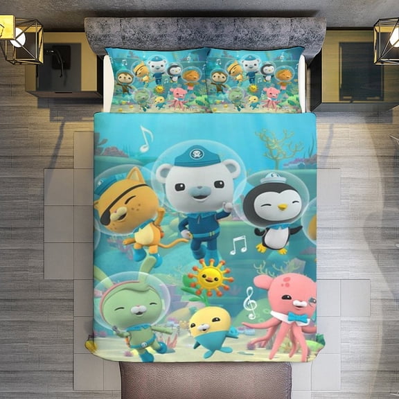 The Octonauts 3-Piece Bedding Comforter Set Bed Cover Set Soft Warm Bedding for Bedroom, Home, Hotel 86"x70"