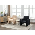 thumbnail image 3 of Guyou Teddy Armchair, Upholstered Faux Fur Accent Bucket Chair, Modern Living Room Reading Chair with High Back for Living Room Bedroom Reception, Khaki, 3 of 9