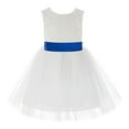 thumbnail image 2 of Ekidsbridal Girl Communion Flower Girl Dress - Knee Length Backless Ivory Lace Dress with Tiebow 206T-A (Size: S-10), 2 of 3
