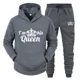 thumbnail image 3 of Chándal con estampado de QUEEN y KING para hombre y mujer, Sudadera con capucha para parejas, ropa deportiva para amantes, conjunto de 2 piezas, 3 of 5