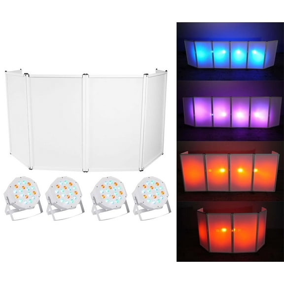 Rockville RFAAW DJ Event Facade 6-Panel Metal Frame Booth Bag Scrim  4 Par Lights