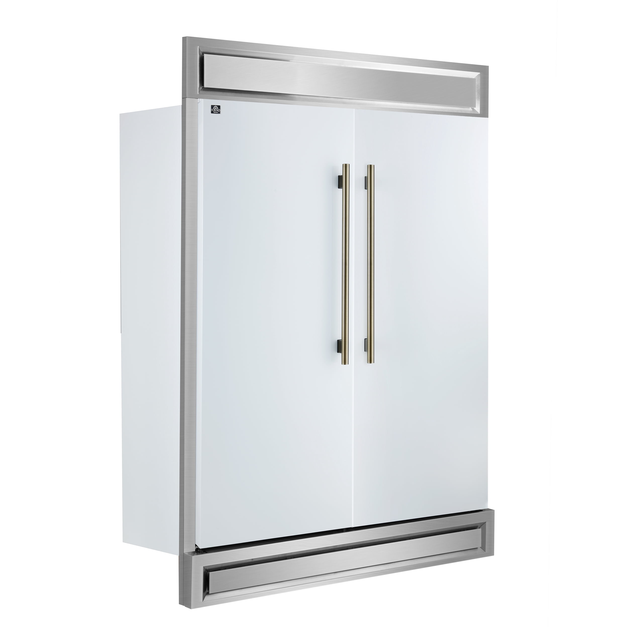 Forno Maderno 2-28-Inch Wide Convertible Refrigerator/Freezer in White, Decorative Trim, 27.2 cu.ft, 84-Inch High