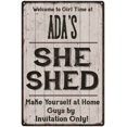 thumbnail image 1 of ADA'S She Shed Sign Lady Cave Gift 12 x 18 Matte Finish Metal 112180082313, 1 of 1