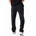 thumbnail image 3 of Men's Drawstring Waist Seamed Straight Leg Casual Pants Black S, 3 of 10