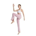 thumbnail image 3 of Women's Casual Yoga Pants V Crossover High Waisted Workout Bootcut Yoga Pantsm, Pink, M, 3 of 7