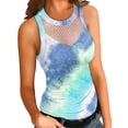 thumbnail image 3 of GORHGORH Summer Light Weight Tie Dye Print Mesh V Neck Sleeveless Tank Tops for Womens, 3 of 4