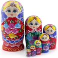 thumbnail image 1 of Muñecas anidadas rusas Matryoshka Juego anidado de apilamiento de madera 7 piezas Juguetes hechos a mano para niños Regalo de Navidad para niños. Afortunado Sencillez, 1 of 5