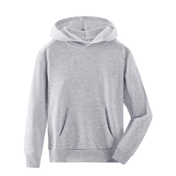 Spring&Gege Youth Solid Pullover Sport Hoodies Soft Kids Hooded Sweatshirts for Boys and Girls Size 3-4 Years Gray
