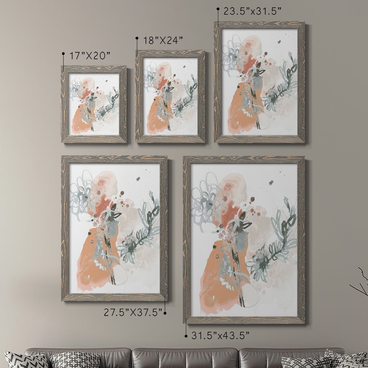 Petal Drift I - Premium Framed Canvas 2 Piece Set - Ready to Hang