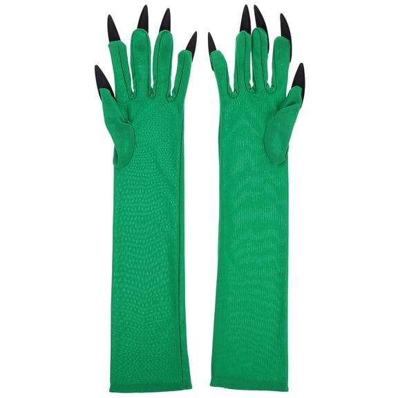 OUNONA 1Pair Claw Gloves in Green with Scary Long Nails for Cosplay and Costume Events