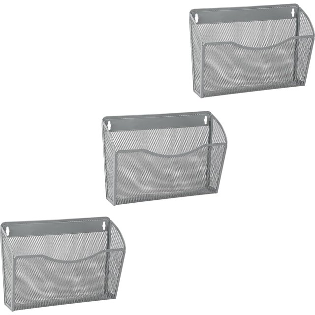 Magnetic Single Pocket Mesh Hanging File Organizer Vertical Wall Mounted Magazine File Holder Mount Basket Mail Paper Document Folder Organizing for Office Home and School