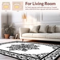 thumbnail image 2 of ODIKA 6'x9' Machine Washable Non-Slip Area Rug, Shadow Garden Floral Medallion Style High Traffic Rug with Pad, Black, 336987, 2 of 8