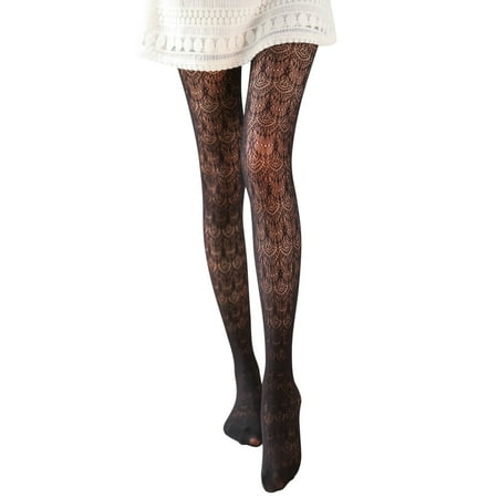 

Retro Stocking Pantyhose Women Hollow Tights Stockings Transparent Slim Lace Carved Socks Tights Sheer Tights for Women with Design