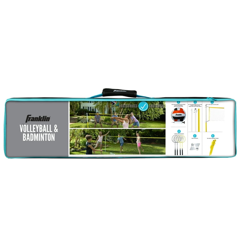 Franklin Sports Volleyball & Badminton Family Set, 20'x1.5' net
