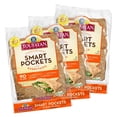thumbnail image 1 of Toufayan Everything Smart Pockets Pita Bread | Low Sodium | Low Calorie | Vegan (3 Pack, 18 Pitas Total), 1 of 4