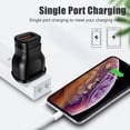 thumbnail image 1 of Cargador USB Carga rápida para Huawei iPhone Samsung Adaptador de pared (US Black), 1 of 5