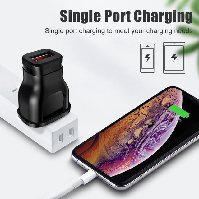 Cargador USB Carga rápida para Huawei iPhone Samsung Adaptador de pared (US Black)