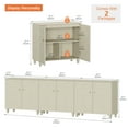 thumbnail image 4 of WAMPAT TV Stand Cabinets for 100+ Inch Flat Screen, 3-in-1 Modern Highboy Wooden Entertainment Center with 9 Compartments, Dark Beige, 4 of 8