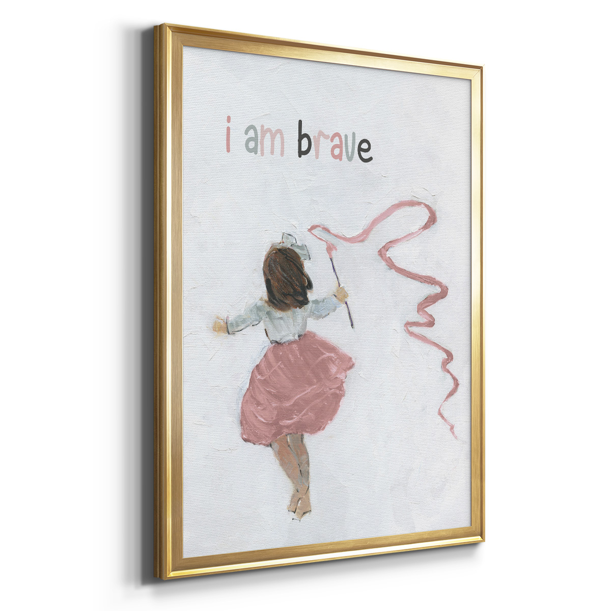 Girl Catching Wind Premium Framed Print - Ready to Hang