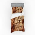 thumbnail image 1 of Vintage Duvet Cover Set, Mechanical Clocks Details Old Rusty Look Backdrop Gears Steampunk Design, Bedding Set with Shams and Fitted Sheet, 3 Sizes, by Ambesonne, 1 of 3
