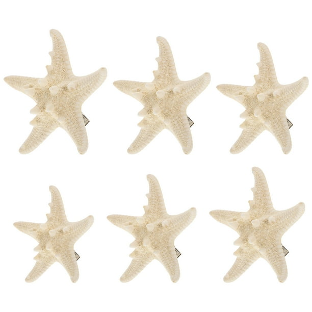 RomaMX 6 pinzas para el pelo con forma de estrella de mar, estilo océano, pasadores para mujer (tamaño al azar)