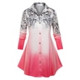 thumbnail image 1 of Camisa de Túnica de Talla Extra de Piel de Serpiente Degradada Rosegal Blusas Tallas Grandes, 1 of 5
