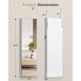 thumbnail image 6 of Skyhill Jewelry Cabinet,40in Jewelry Armoire Organizer,Mirror without borders,Door or Wall Mounted（White）, 6 of 9