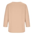 thumbnail image 4 of Aofany Women's Casual 3/4 Sleeve Length T-Shirts Tunic Tops V Neck Loose Fit Basic Tee Solid Color Blouse for Work Daily, 4 of 5