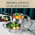 thumbnail image 7 of 3 Quart Saucepan with Lid & Steamer, Stainless Steel Sauce Pan with Triply Bottom, 3 QT Sauce Pot, Nonstick Saucepan Induction Compatible, 7 of 7