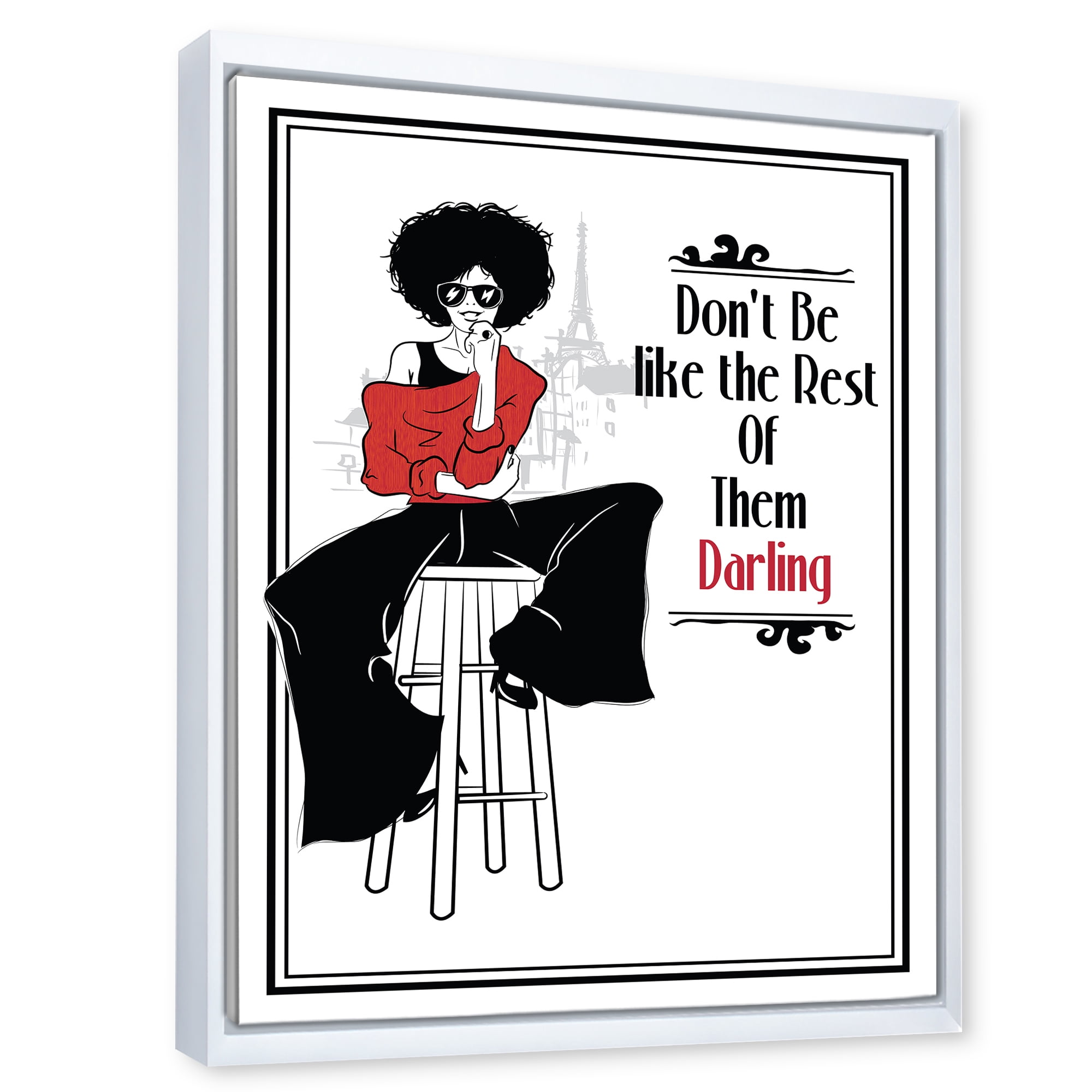 Designart 'Style Passion Life Fashion Woman VI' Modern Framed Canvas Wall Art Print