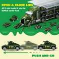 thumbnail image 5 of Joyfy 25 in 1 Die-cast Military Army Play Vehicle Set, Vehicles with Sounds and Lights in Carrier Truck, Push and Go Car Toy, Kids Christmas Birthday Gifts for 3 4 5 6 Years Old Boys, 5 of 9