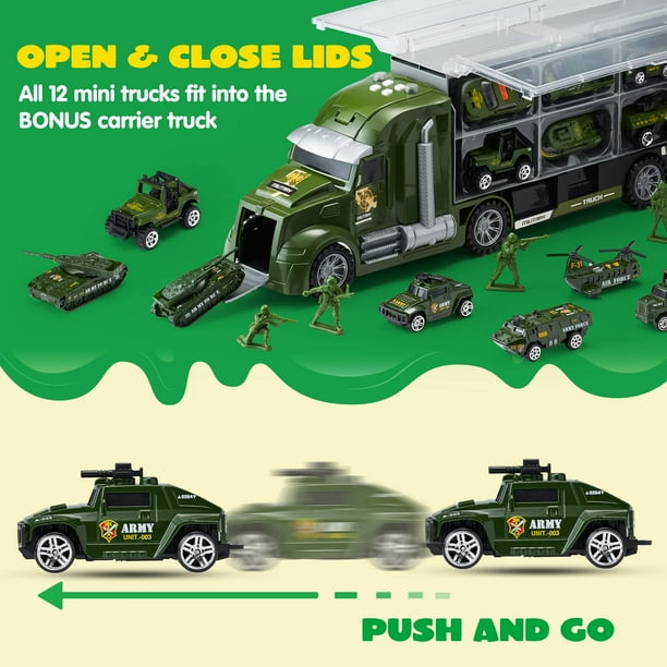 SYNCFUN 25 in 1 Military Vehicle Set with Lights & Sounds