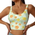 thumbnail image 3 of Goofa Tree Palms Lemon Printed Sports Bras for Women, High Impact Running Bra Workout Crop Tank Tops Longline Sports Bra Push up-Large, 3 of 9