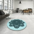 thumbnail image 3 of Ahgly Company Indoor Rectangle Patterned Medium Teal Green Area Rugs, 2' x 5', 3 of 6