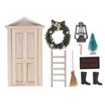 thumbnail image 1 of Kit de puerta de casa de muñecas, mini puerta de árbol de Navidad, puerta de madera en miniatura, kit de puerta en miniatura de Navidad, parte superior de la línea, 1 of 8