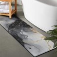 thumbnail image 2 of Black White Gold Marble Pattern Bathroom Rugs Mat,Non Slip Microfiber Bathroom Rug,Rubber Backing,Soft Bathroom Mats for Bathroom Floor,Tub and Shower,47x17in(120x43cm), 2 of 5