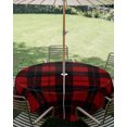 thumbnail image 2 of Outdoor Tablecloth with Umbrella Hole Zipper Red Black Buffalo Plaid Round Tablecloth 54" Waterproof Outside Table Cloth Farmhouse Geometric Checkered Patio Table Cover Tablecloths for Picnic Party, 2 of 8