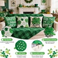 thumbnail image 3 of St. Patrick's Day Pillow Covers 18x18 Inch 4-Piece Set – Green Lucky Clover Design Spring Pillow Covers for Sofa, Couch & Home Holiday Decor(D), 3 of 6