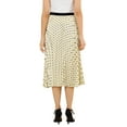 thumbnail image 3 of MODA NOVA Juniors Polka Dots Elastic High Waist Pleated  A-Line Swing Skirt Apricot XS, 3 of 6