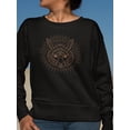 thumbnail image 2 of Fox Head With Lines Pattern Sweatshirt Women -Image by Shutterstock, Female 4X-Large, 2 of 4