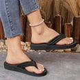 thumbnail image 5 of BADHUB Women's Casual Non slip Flat Bottom Flip Flops Comfortable Soft Bottom Summer Vacation Flat Flip Flops Black 39, 5 of 6