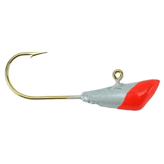 Shad Dart Jig head 1/16 White Base Flame Tip