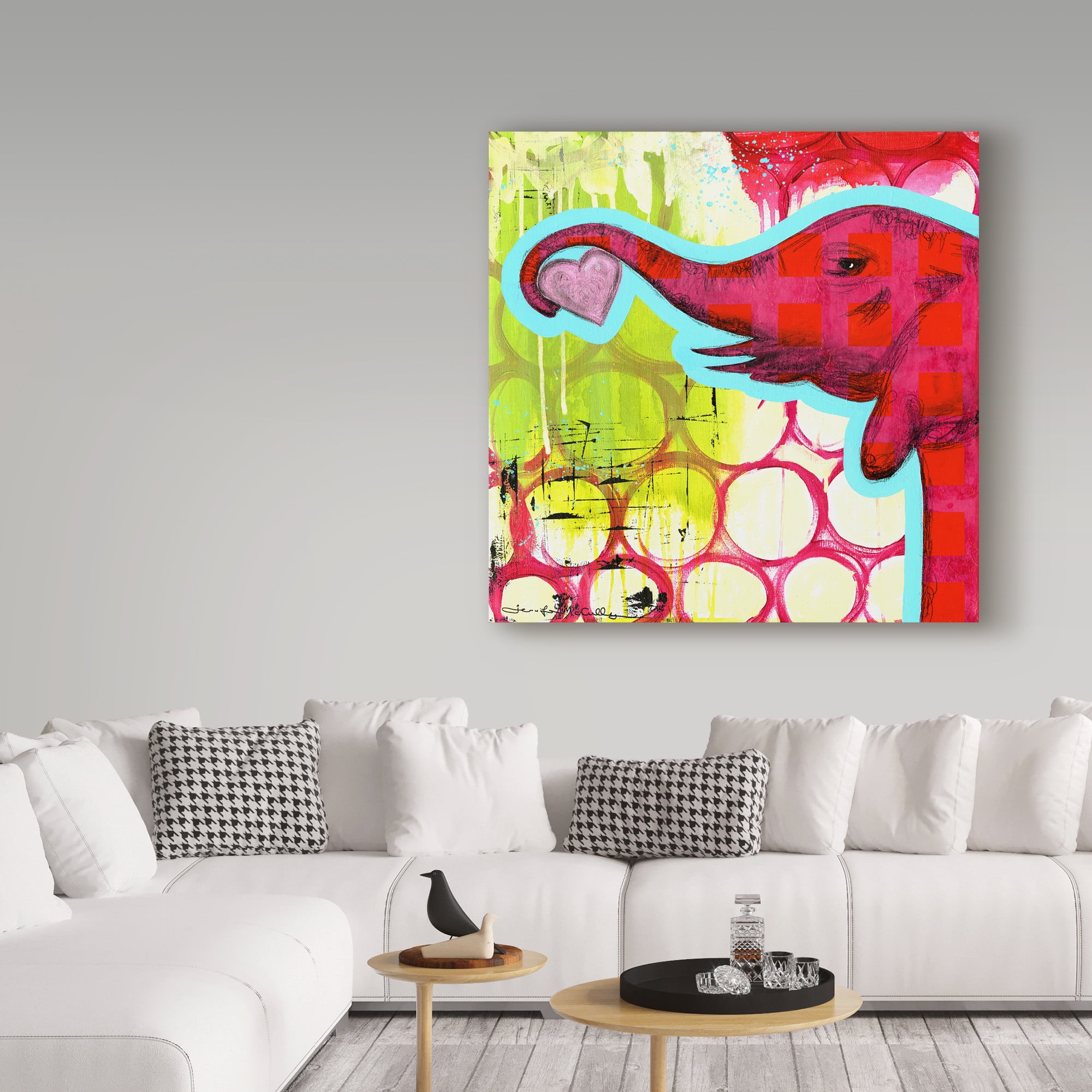 Trademark Fine Art 'Hot Pink Elephant' Canvas Art by Jennifer McCully
