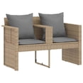 thumbnail image 4 of vidaXL Garden Sofa with Cushion 8 pcs Beige and Light Grey Poly Rattan, 4 of 6