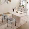 thumbnail image 5 of JERFIT 4-Piece Cream White Dining Set with Mid-Century Modern Table and Upholstered Chairs for Kitchen & Dining Room, 5 of 10