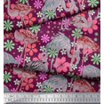 thumbnail image 3 of Soimoi Polyester Crepe Fabric Floral & Flamingo Bird Print Fabric by The Yard 52 Inch Wide, 3 of 4