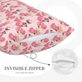 thumbnail image 3 of Pofeuu Summer Flamingo Print Polyester Microfiber Plush Pillowcases, Super Soft and Cozy Pillow Case Covers with Envelop Closure（Pillow core not included）-14"x20", 3 of 6